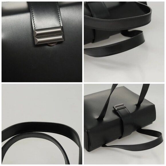 BALLY Hand Bag Leather Black Auth BA1344 - Picture 16 of 16